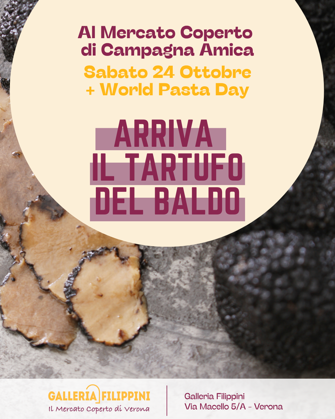 Tartufo del Baldo al Mercato Coperto di Campagna Amica, sabato 24 ottobre